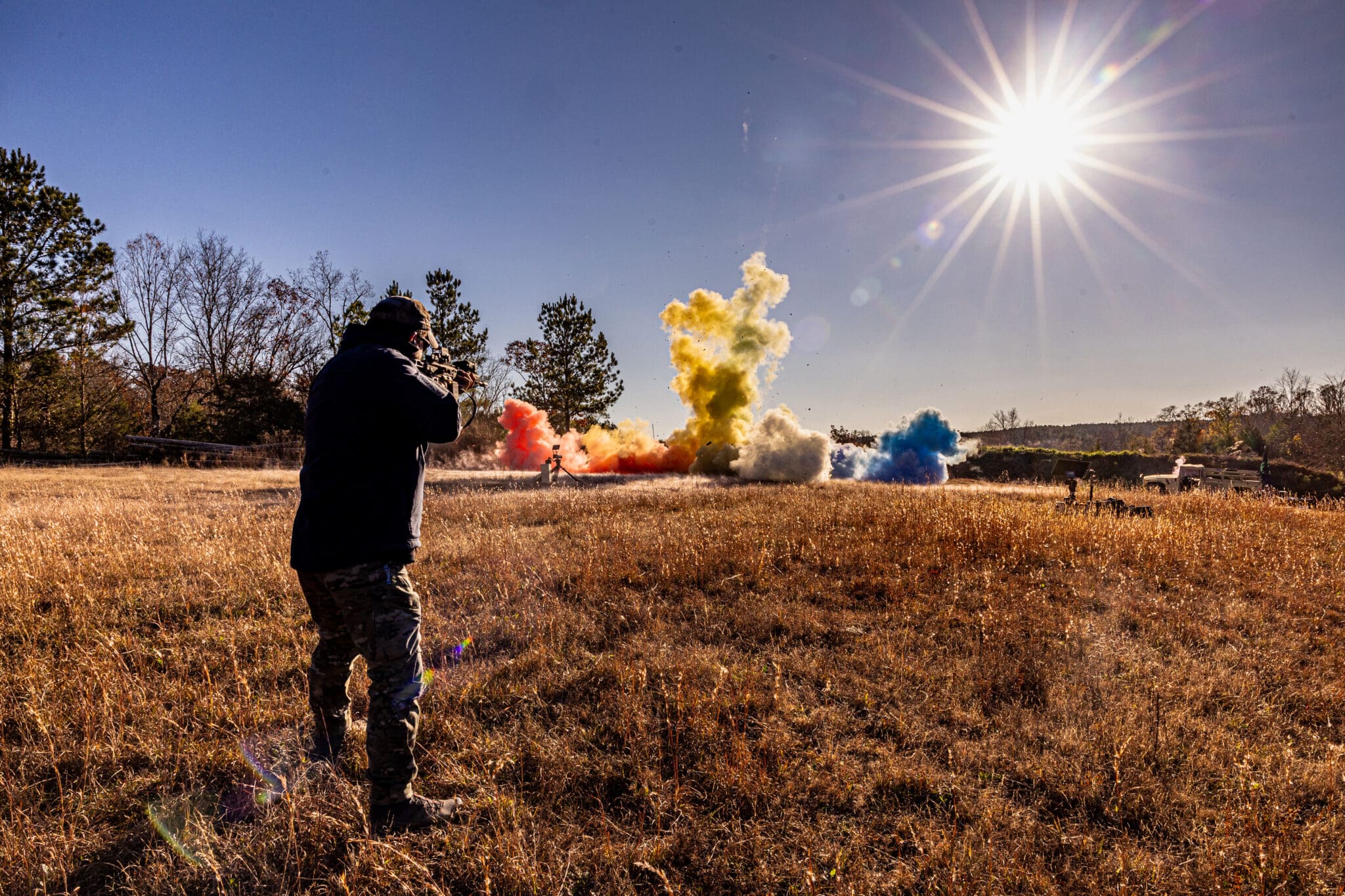 man shooting at a target